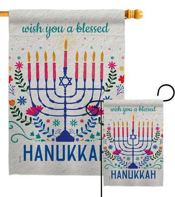 Hanukkan Wish - Hanukkah Winter Vertical Impressions Decorative Flags HG120276 Made In USA