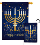 Happy Hanukkah - Hanukkah Winter Vertical Impressions Decorative Flags HG137324 Made In USA