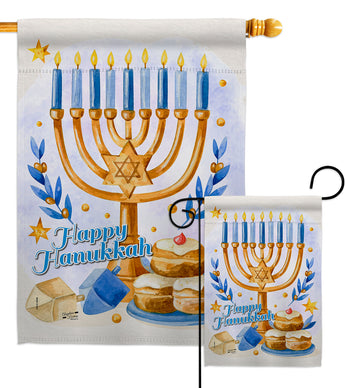 Jewish Festival - Hanukkah Winter Vertical Impressions Decorative Flags HG137325 Made In USA