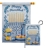 Happy Hanukkah - Hanukkah Winter Vertical Impressions Decorative Flags HG137326 Made In USA