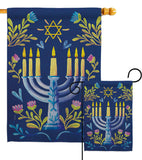 Lighting Hanukkah - Hanukkah Winter Vertical Impressions Decorative Flags HG190184 Made In USA