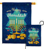 Happy Hanukkah - Hanukkah Winter Vertical Impressions Decorative Flags HG191061 Made In USA