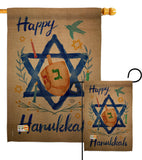 Happy Hanukkah - Hanukkah Winter Vertical Impressions Decorative Flags HG191077 Made In USA