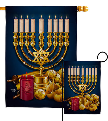 Jewish Festival - Hanukkah Winter Vertical Impressions Decorative Flags HG192313 Made In USA