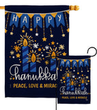 Peace Love Happiness - Hanukkah Winter Vertical Impressions Decorative Flags HG192315 Made In USA