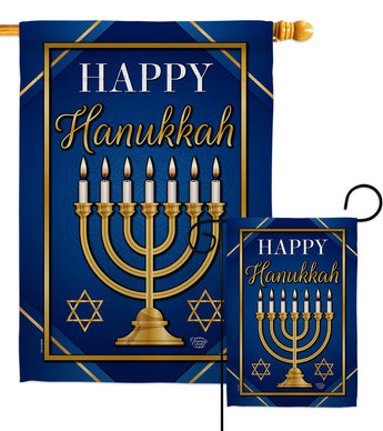 Happy Hanukkah - Hanukkah Winter Vertical Impressions Decorative Flags HG192319 Made In USA