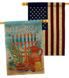 Hanukkah Feast - Hanukkah Winter Vertical Impressions Decorative Flags HG120278 Made In USA