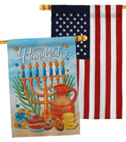 Hanukkah Feast - Hanukkah Winter Vertical Impressions Decorative Flags HG120278 Made In USA