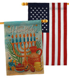 Hanukkah Feast - Hanukkah Winter Vertical Impressions Decorative Flags HG120278 Made In USA