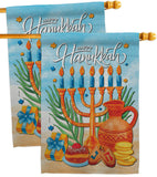 Hanukkah Feast - Hanukkah Winter Vertical Impressions Decorative Flags HG120278 Made In USA