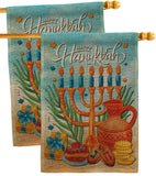 Hanukkah Feast - Hanukkah Winter Vertical Impressions Decorative Flags HG120278 Made In USA