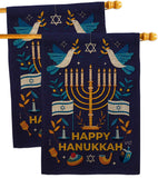 Hanukkah Bless - Hanukkah Winter Vertical Impressions Decorative Flags HG130425 Made In USA