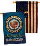 Celebratory Hanukkah - Hanukkah Winter Vertical Impressions Decorative Flags HG130430 Made In USA