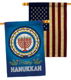 Celebratory Hanukkah - Hanukkah Winter Vertical Impressions Decorative Flags HG130430 Made In USA