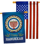 Celebratory Hanukkah - Hanukkah Winter Vertical Impressions Decorative Flags HG130430 Made In USA