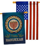 Celebratory Hanukkah - Hanukkah Winter Vertical Impressions Decorative Flags HG130430 Made In USA