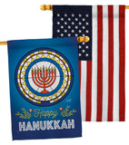 Celebratory Hanukkah - Hanukkah Winter Vertical Impressions Decorative Flags HG130430 Made In USA