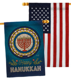 Celebratory Hanukkah - Hanukkah Winter Vertical Impressions Decorative Flags HG130430 Made In USA