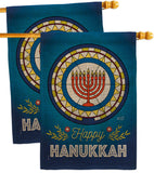 Celebratory Hanukkah - Hanukkah Winter Vertical Impressions Decorative Flags HG130430 Made In USA