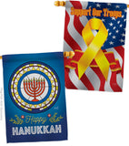 Celebratory Hanukkah - Hanukkah Winter Vertical Impressions Decorative Flags HG130430 Made In USA