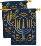 Lighting Hanukkah - Hanukkah Winter Vertical Impressions Decorative Flags HG190184 Made In USA