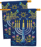 Lighting Hanukkah - Hanukkah Winter Vertical Impressions Decorative Flags HG190184 Made In USA