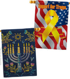 Lighting Hanukkah - Hanukkah Winter Vertical Impressions Decorative Flags HG190184 Made In USA