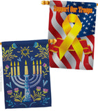 Lighting Hanukkah - Hanukkah Winter Vertical Impressions Decorative Flags HG190184 Made In USA