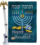 Happy Hanukkah - Hanukkah Winter Vertical Impressions Decorative Flags HG114126 Made In USA