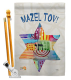 Mazel Tov Star - Hanukkah Winter Vertical Impressions Decorative Flags HG114132 Made In USA