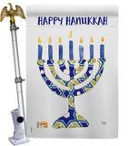 Hanukkah Menorah - Hanukkah Winter Vertical Impressions Decorative Flags HG114173 Made In USA