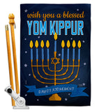 Blessed Yom Kippur - Hanukkah Winter Vertical Impressions Decorative Flags HG114226 Made In USA