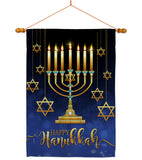 Happy Hanukkah - Hanukkah Winter Vertical Impressions Decorative Flags HG114227 Made In USA