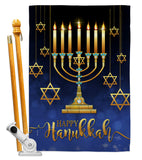 Happy Hanukkah - Hanukkah Winter Vertical Impressions Decorative Flags HG114227 Made In USA