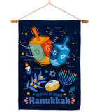 Festival Of Lights - Hanukkah Winter Vertical Impressions Decorative Flags HG114228 Made In USA