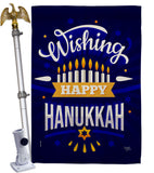 Wish Happy Hanukkah - Hanukkah Winter Vertical Impressions Decorative Flags HG114239 Made In USA