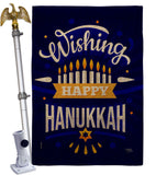 Wish Happy Hanukkah - Hanukkah Winter Vertical Impressions Decorative Flags HG114239 Made In USA