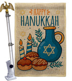 Hanukkah Sufganiyot - Hanukkah Winter Vertical Impressions Decorative Flags HG114240 Made In USA