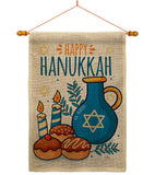 Hanukkah Sufganiyot - Hanukkah Winter Vertical Impressions Decorative Flags HG114240 Made In USA