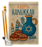 Hanukkah Sufganiyot - Hanukkah Winter Vertical Impressions Decorative Flags HG114240 Made In USA