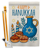 Hanukkah Sufganiyot - Hanukkah Winter Vertical Impressions Decorative Flags HG114240 Made In USA