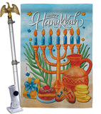 Hanukkah Feast - Hanukkah Winter Vertical Impressions Decorative Flags HG120278 Made In USA