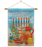 Hanukkah Feast - Hanukkah Winter Vertical Impressions Decorative Flags HG120278 Made In USA