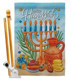 Hanukkah Feast - Hanukkah Winter Vertical Impressions Decorative Flags HG120278 Made In USA