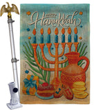 Hanukkah Feast - Hanukkah Winter Vertical Impressions Decorative Flags HG120278 Made In USA