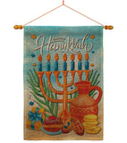 Hanukkah Feast - Hanukkah Winter Vertical Impressions Decorative Flags HG120278 Made In USA