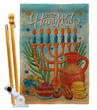 Hanukkah Feast - Hanukkah Winter Vertical Impressions Decorative Flags HG120278 Made In USA