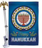 Celebratory Hanukkah - Hanukkah Winter Vertical Impressions Decorative Flags HG130430 Made In USA