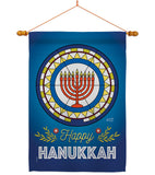 Celebratory Hanukkah - Hanukkah Winter Vertical Impressions Decorative Flags HG130430 Made In USA