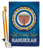 Celebratory Hanukkah - Hanukkah Winter Vertical Impressions Decorative Flags HG130430 Made In USA